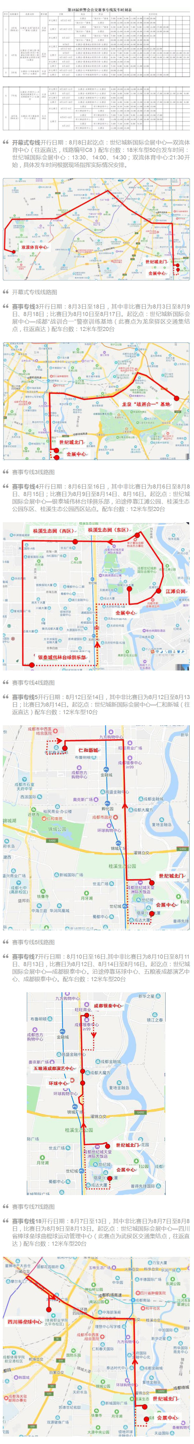 世警會今日在成都開幕！快收好這份公交賽事專線發(fā)車時刻表