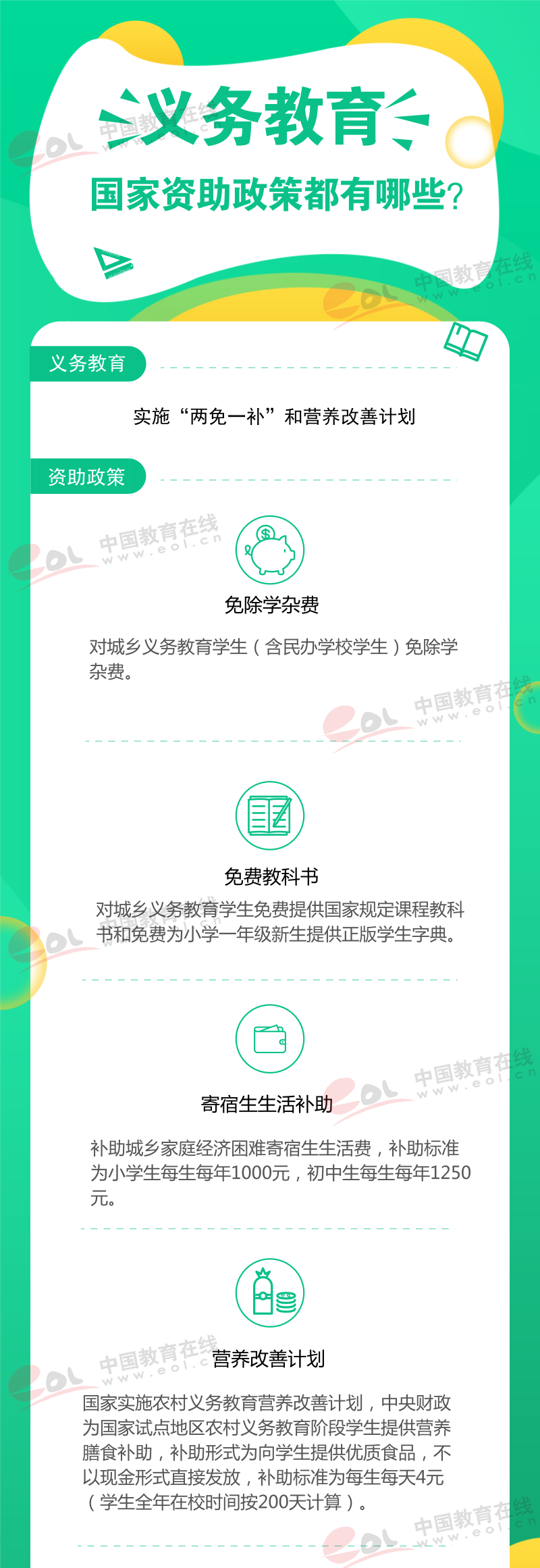 義務(wù)教育國家資助政策有哪些？